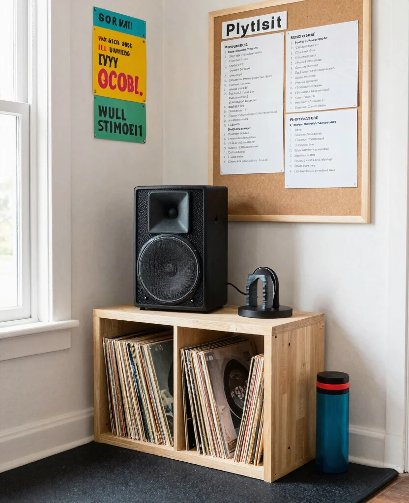 Transform Your Tiny Space: Creative Home Gym Decor Ideas for Small Spaces - 10. Create a Playlist Area 1