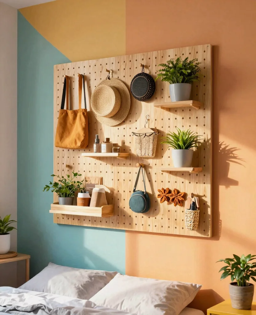 10 Genius DIY Bedroom Organization Ideas for Small Spaces That Save You Room and Style - 4. Wall-mounted Pegboards 1