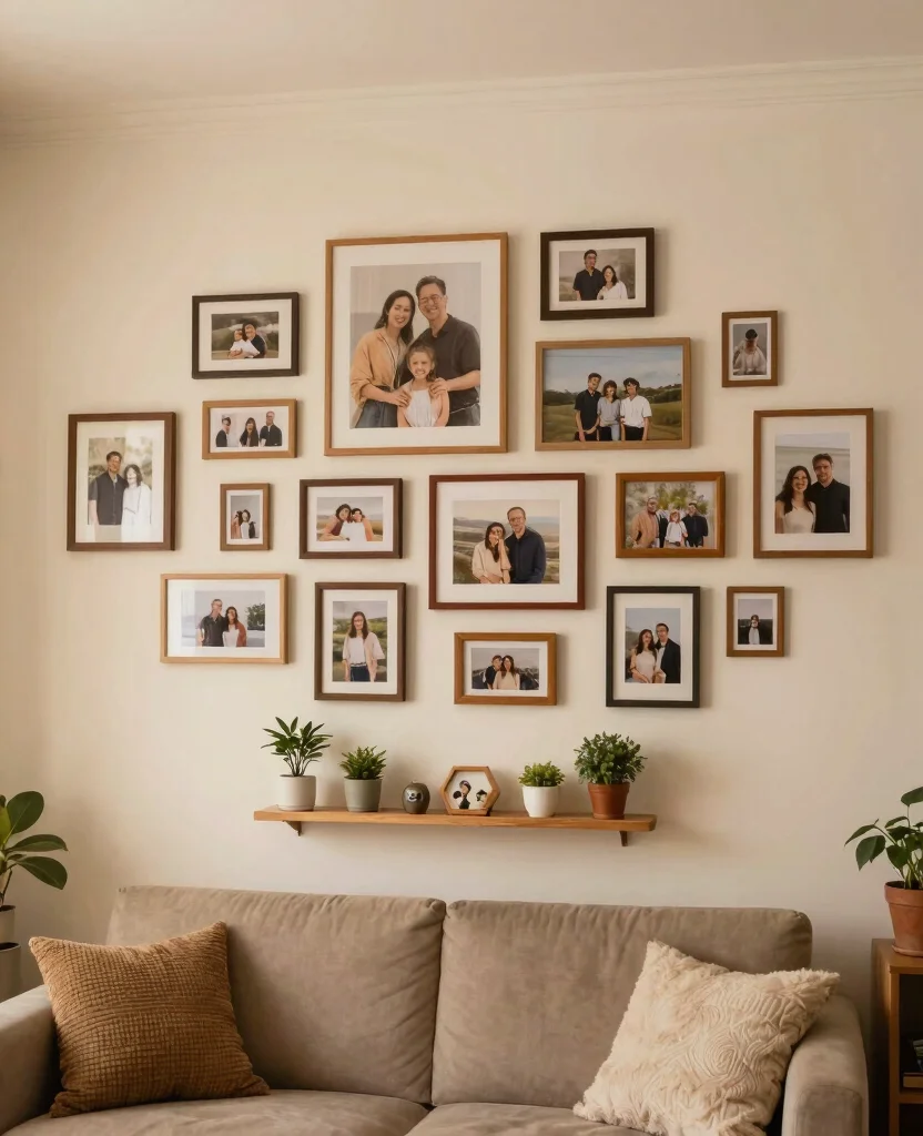 Cozy Living Room Decor Ideas for Small Spaces That Make You Feel Right at Home - 7. Personal Touches with Art and Photos 1