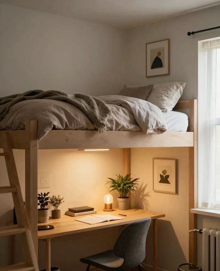 Stylish Small Bedroom Decor Ideas for Couples in Space-Saving Studio Apartments - 1. Lofted Beds for Maximal Space 1