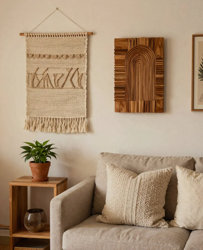 Stylish Small Space Living Room Wall Decor Ideas to Transform Your Cozy Nook - 6. Textured Wall Decor for Depth 1