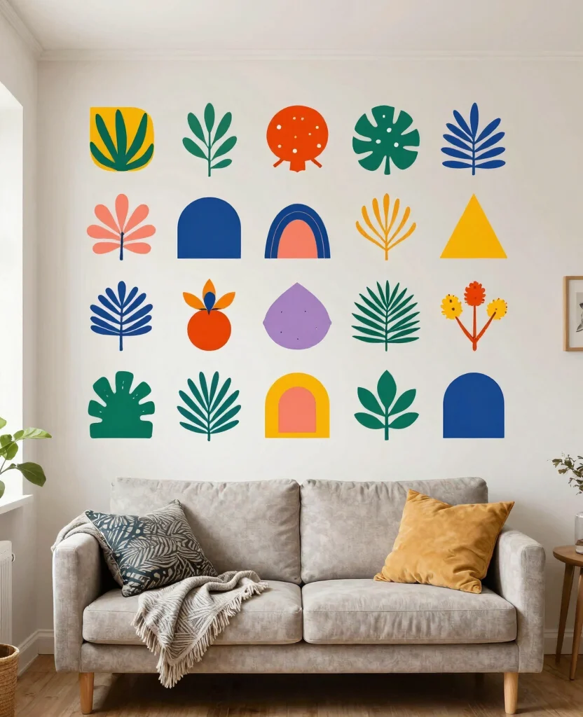Stylish Small Space Living Room Wall Decor Ideas to Transform Your Cozy Nook - 8. Wall Decals for Easy Customization 1