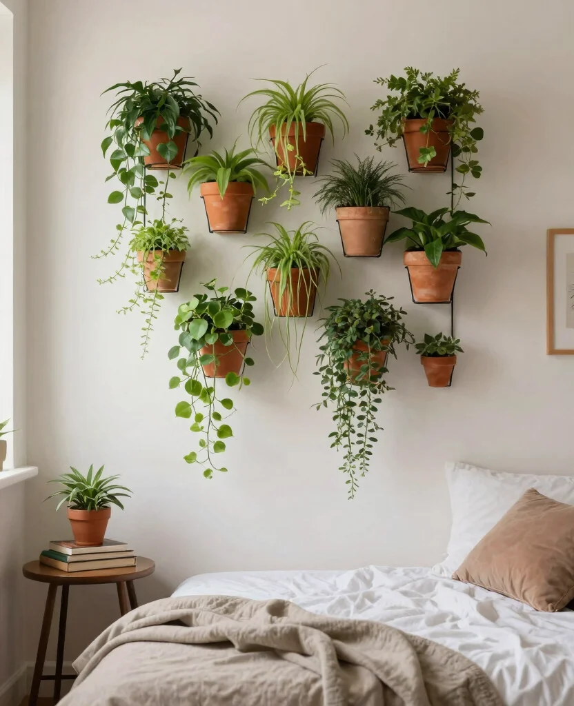 Transform Small Bedrooms: Space-Saving Decor Ideas for Cozy and Stylish Living - 6. Dabble in Vertical Gardens 1