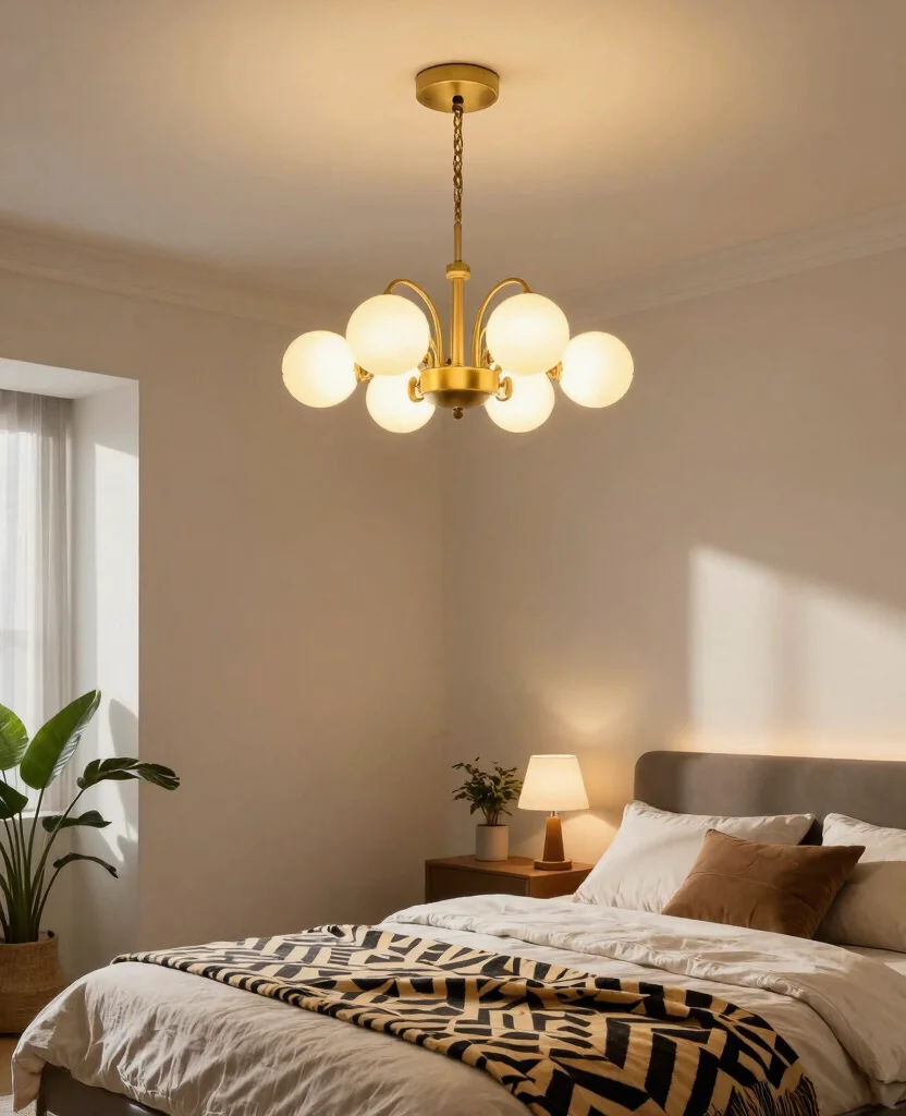 Transform Small Bedrooms: Space-Saving Decor Ideas for Cozy and Stylish Living - 8. Go For a Statement Light Fixture 1