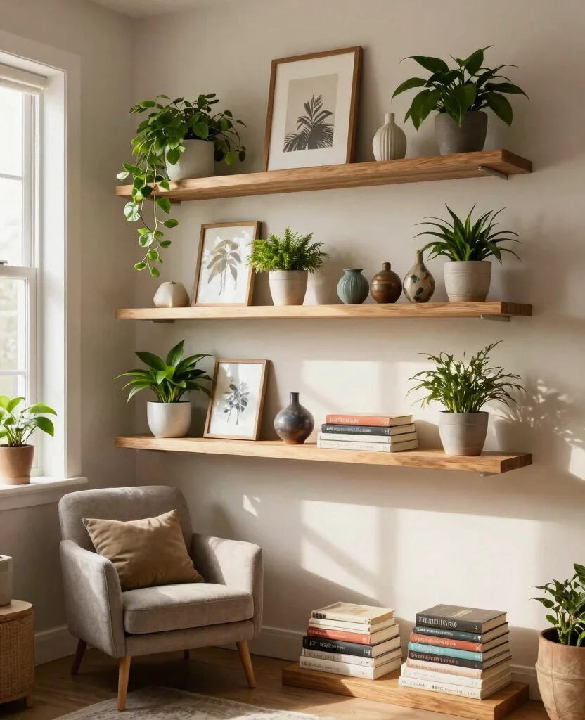 Transform Tiny Spaces: 10 DIY Ideas for Small Space Decor That Wow! - 1. Floating Shelves for Storage and Display 1