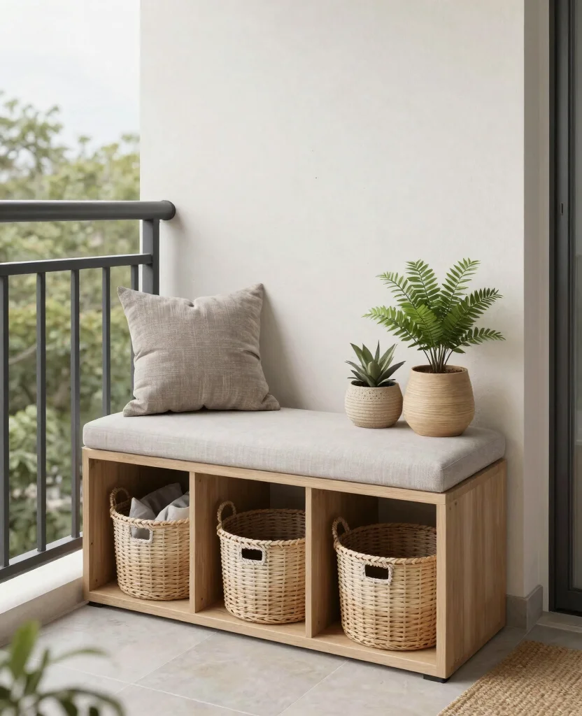 Transform Your Tiny Balcony: 10 Stunning Small Space Decor Ideas for Cozy Vibes - 7. Functional Storage Solutions 1