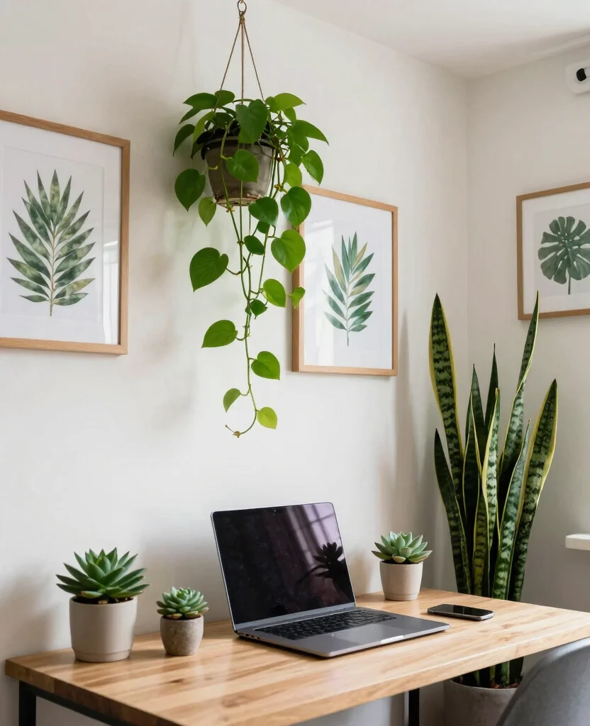 Transform Your Tiny Business Area: Creative Small Space Decor Ideas You’ll Love - 3. Add Greenery: Bring Life to Your Space 1