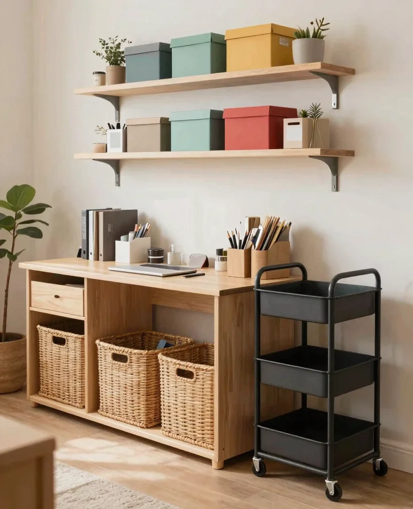 Transform Your Tiny Business Area: Creative Small Space Decor Ideas You’ll Love - 7. Organize with Style: Decorative Storage 1