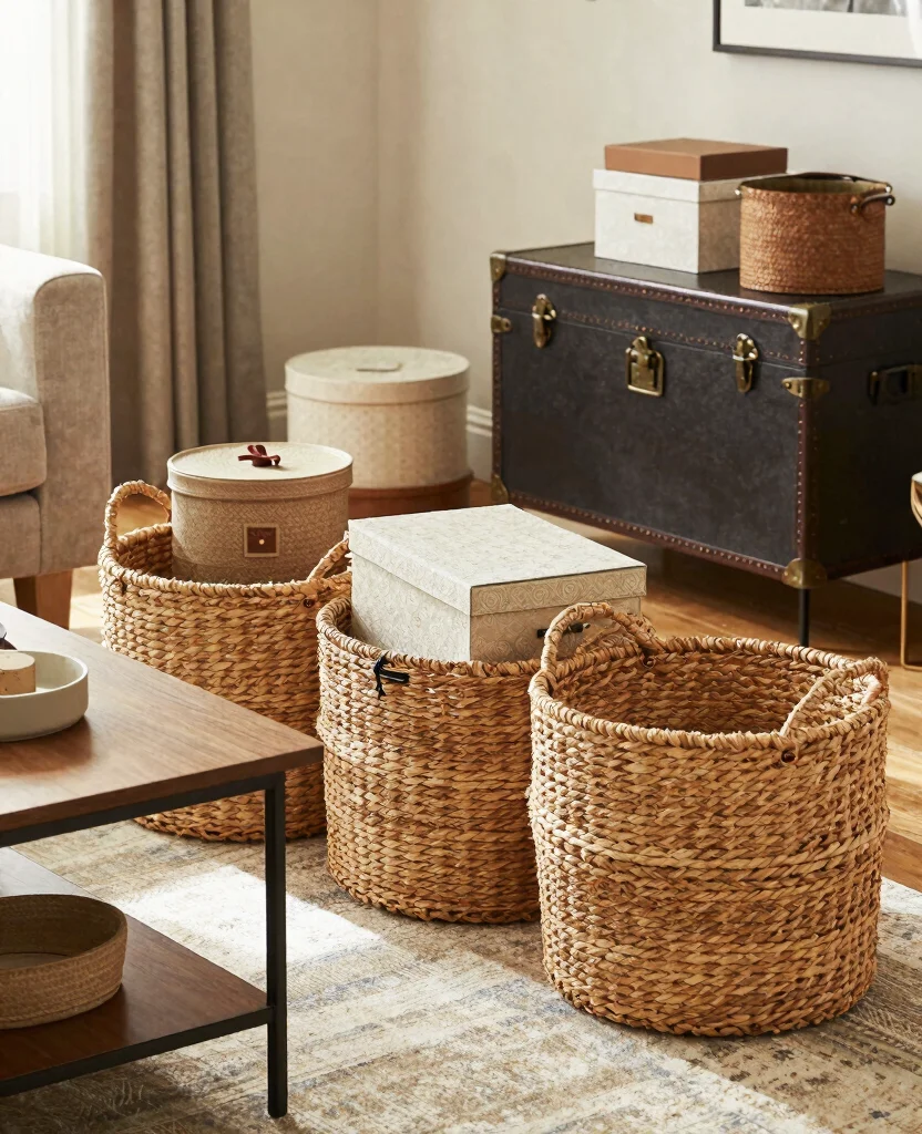 Transform Your Tiny Home: 10 Genius Small Space Organization Ideas You Need to Try! - 10. Decorative Storage Solutions 1