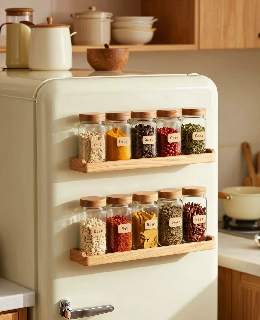 Transform Your Tiny Home: 10 Genius Small Space Organization Ideas You Need to Try! - 6. Magnetic Spice Racks 1