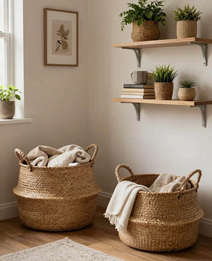 Transform Your Tiny Home: 10 Small Space Storage Solutions You’ll Love! - 8. Creative Use of Baskets: Style Meets Storage 1