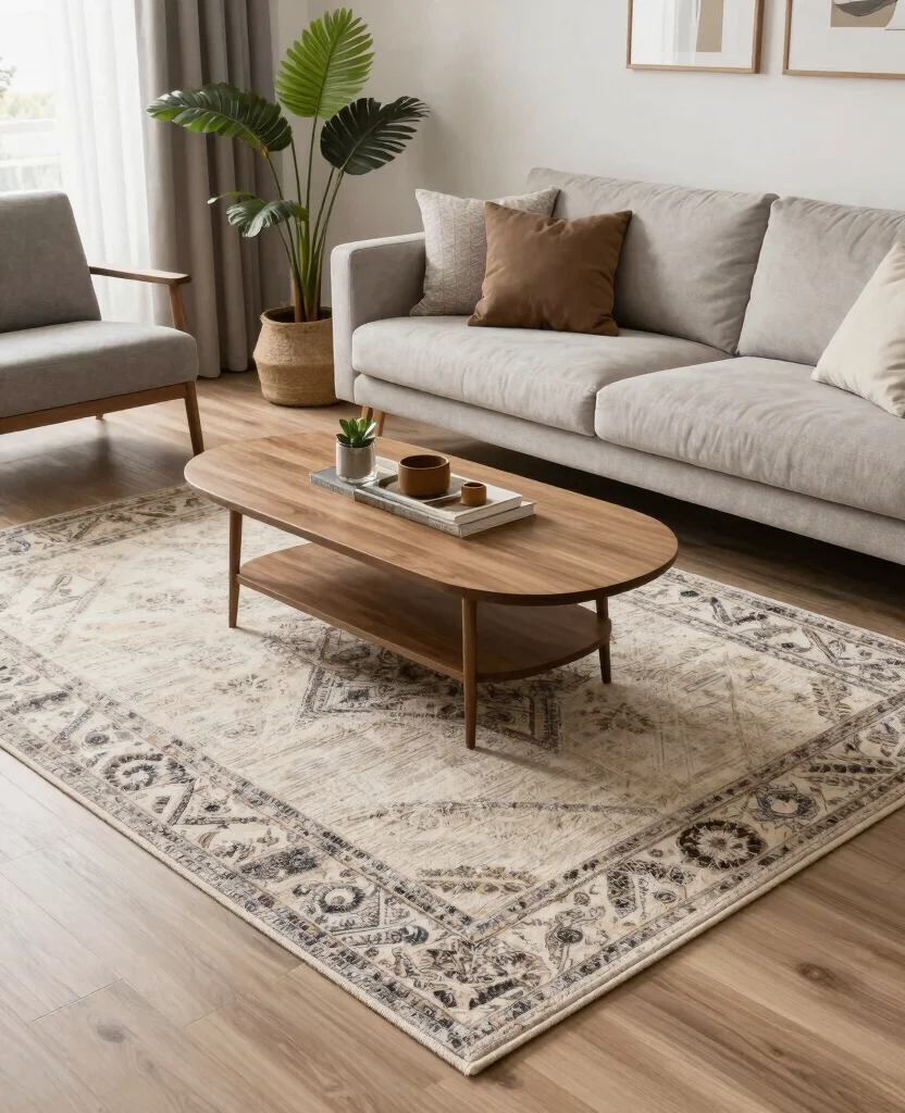 Transform Your Tiny Home: 15 Space-Saving Small Decor Ideas for Apartment Living - 11. Transformative Rugs 1