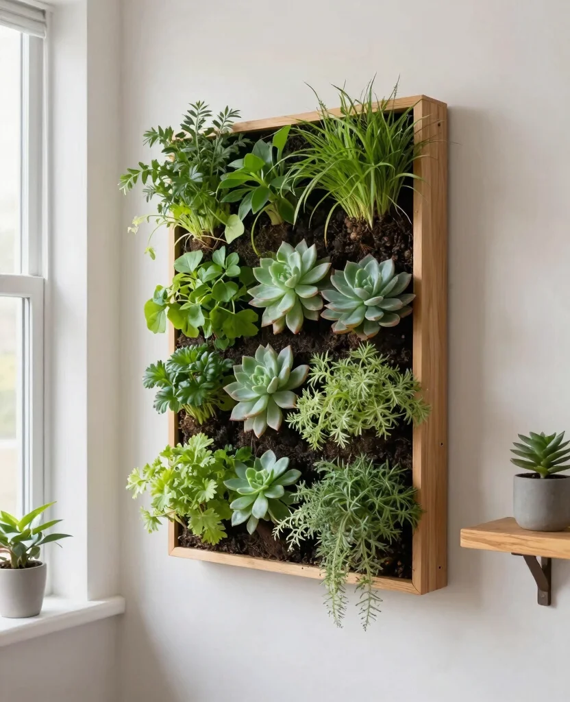 Transform Your Tiny Home: 15 Space-Saving Small Decor Ideas for Apartment Living - 4. Vertical Gardens for Fresh Air and Style 1
