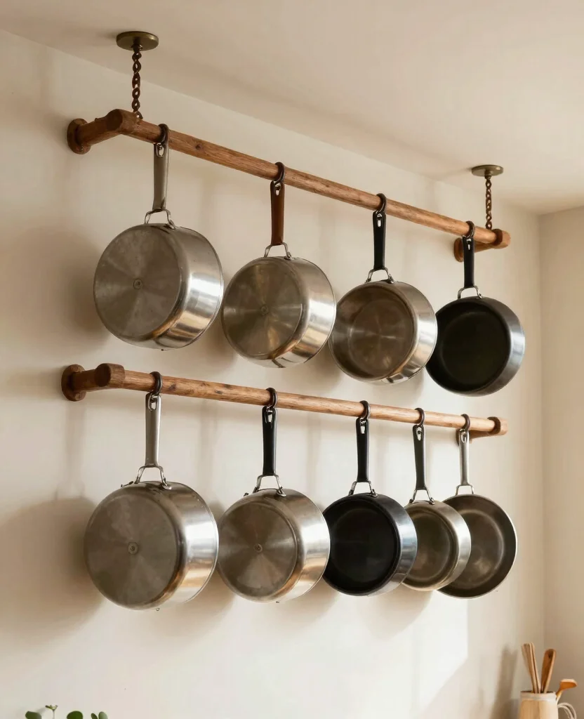 Transform Your Tiny Home: Genius Small Space Kitchen Organization Ideas You’ll Love - 7. Hang Pots and Pans 1