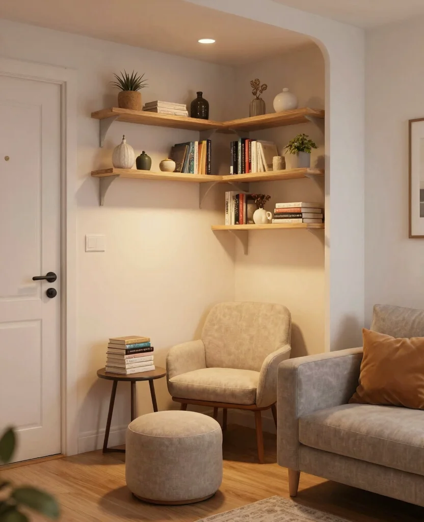 Transform Your Tiny Living Room: 10 Small Space Decor Ideas for Maximum Cozy Vibes - 10. Utilize Nooks and Crannies 1