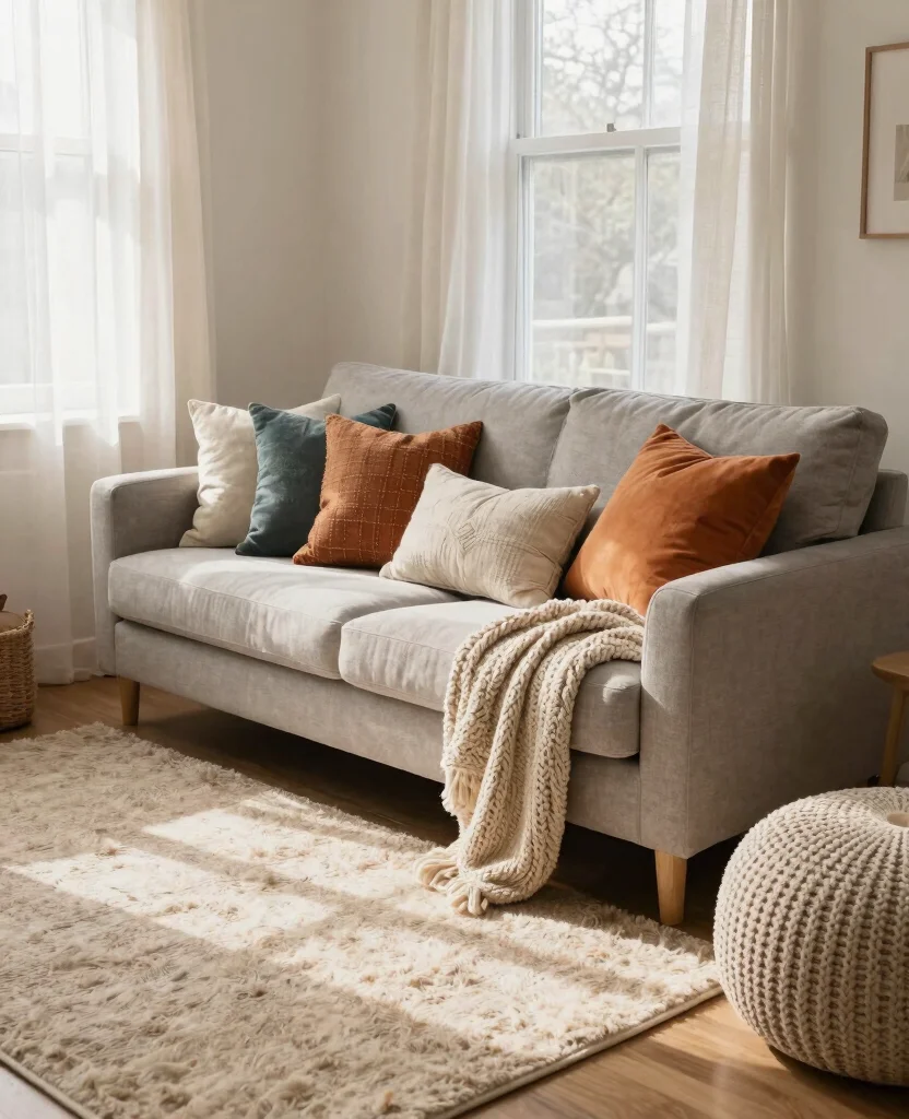 Transform Your Tiny Living Room: 10 Small Space Decor Ideas for Maximum Cozy Vibes - 3. Layer Textiles for Depth 1