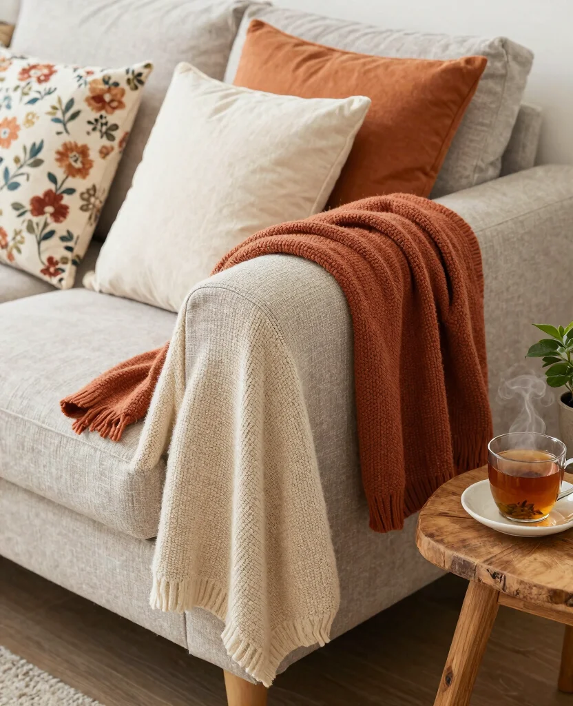 Transform Your Tiny Space with Cozy Room Decor Ideas for Small Spaces - 1. Layer Textures with Throws and Cushions 1