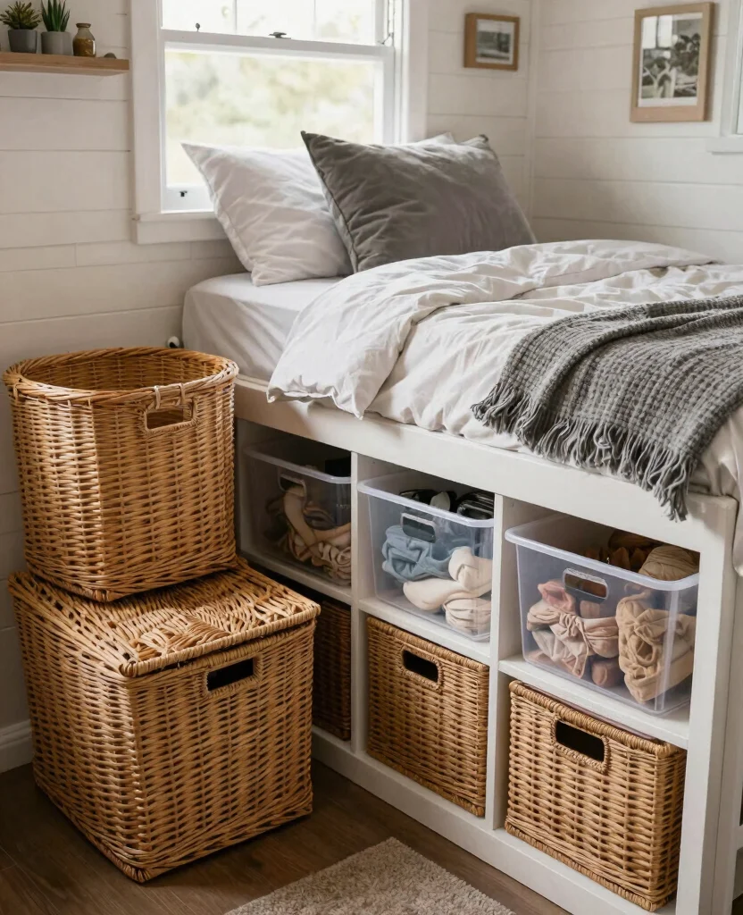 Ultimate Tiny Home Organization Ideas for Effortless Space-Saving Solutions - 3. Baskets and Bins for Clutter Control 1