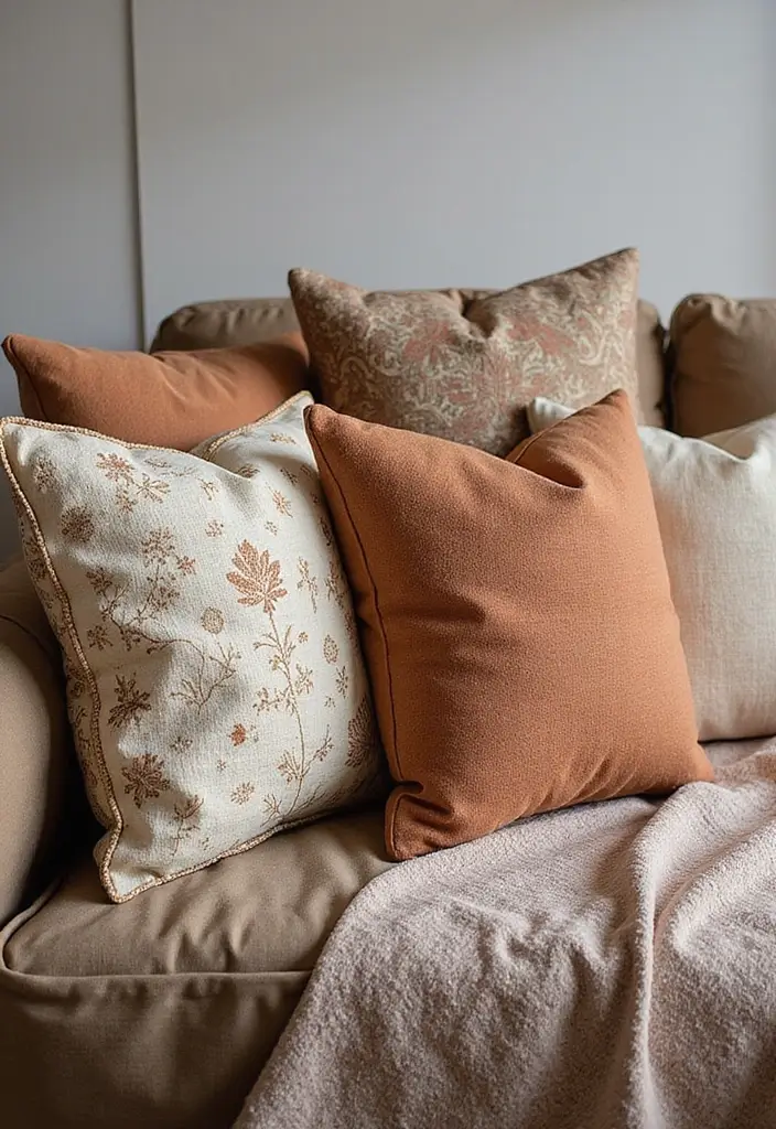 12 Must-Have Farmhouse Style Accents to Create a Cozy, Rustic Living Room (You'll Want #7!) - 2. Vintage-Inspired Throw Pillows 1