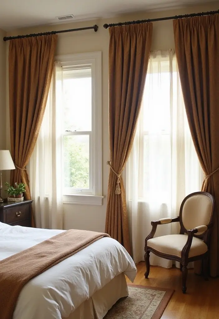 15 Luxurious Bedroom Decor Ideas That Will Make You Feel Like Royalty! - 10. Elegant Window Treatments 1