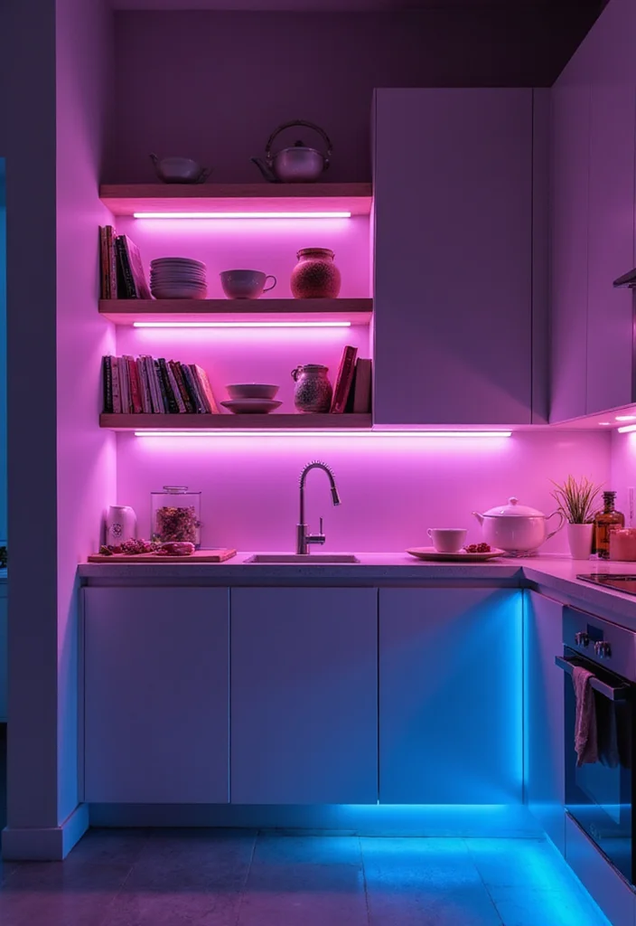 19 Kitchen Lighting Ideas That Will Illuminate Your Space (And Your Cooking Skills!) - 10. LED Strips for Modern Accents 1
