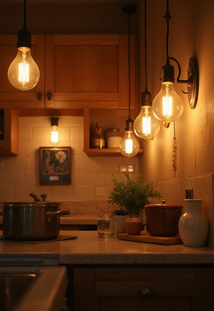 19 Kitchen Lighting Ideas That Will Illuminate Your Space (And Your Cooking Skills!) - 11. Warm Bulb Styles for Cozy Ambiance 1
