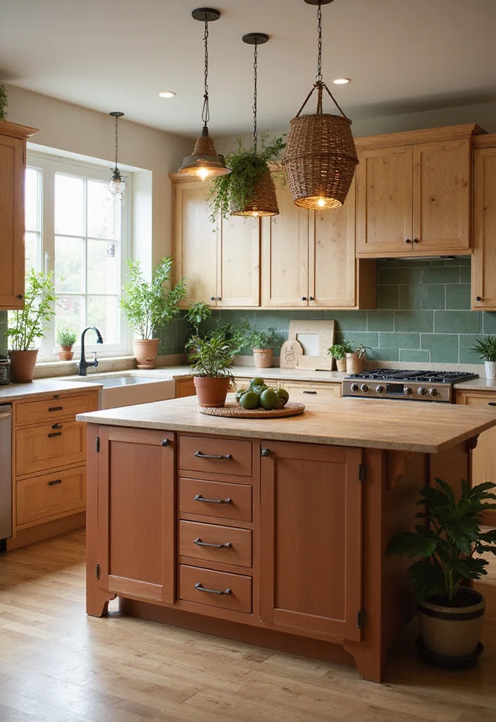 10 Colorful Small Kitchen Island Ideas That Will Brighten Your Space Instantly! - 10. Earthy Tones for a Natural Feel 1