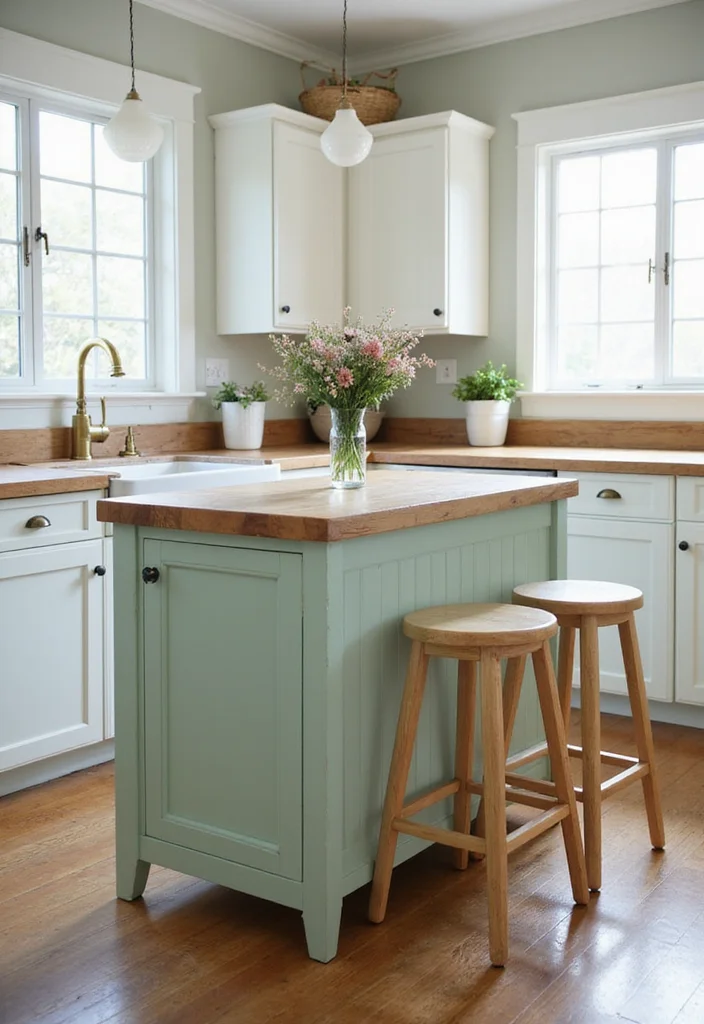10 Colorful Small Kitchen Island Ideas That Will Brighten Your Space Instantly! - 2. Cheerful Mint Green for a Fresh Look 1