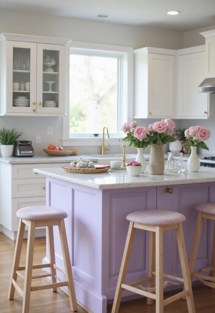 10 Colorful Small Kitchen Island Ideas That Will Brighten Your Space Instantly! - 4. Charming Lavender for a Soft Touch 1
