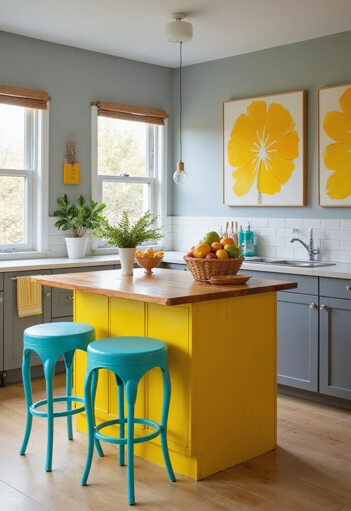 10 Colorful Small Kitchen Island Ideas That Will Brighten Your Space Instantly! - 5. Sunny Yellow for a Happy Space 1