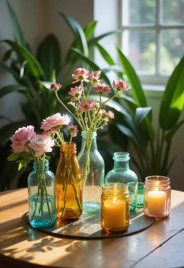 12 DIY Sustainable Decor Trends You Can Create on a Budget! - 3. Recycled Glass Decor 1