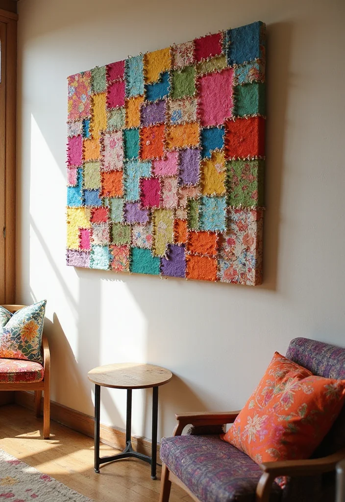 12 DIY Sustainable Decor Trends You Can Create on a Budget! - 4. Fabric Scrap Wall Art 1
