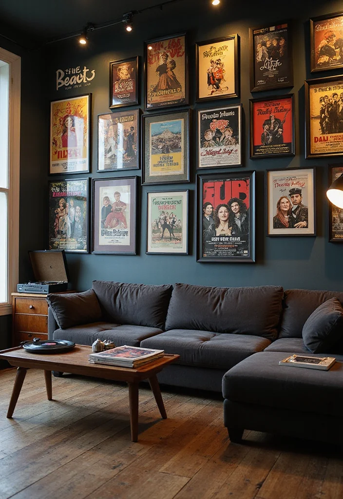 13 Framed Vintage Wall Art Ideas That Will Class Up Any Room (Warning: #6 Is Stunning!) - 3. Retro Movie and Music Posters 1