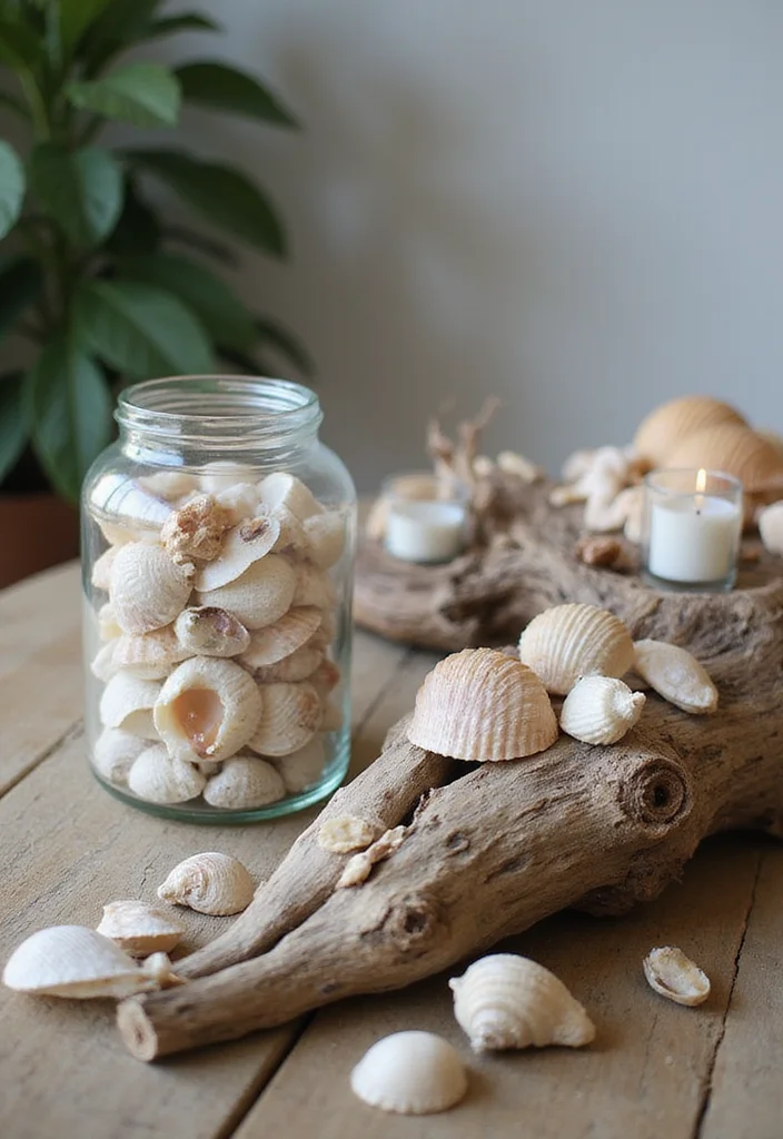 15 Beach Design Essentials to Create a Relaxing Coastal Haven (Wait Until You See #10!) - 6. Incorporating Shells and Driftwood 1