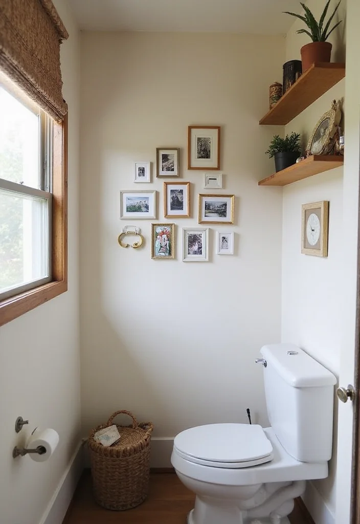 15 Ingenious Tiny Bathroom Decor Hacks You Need to Try Right Now! - 15. Personal Touches with Art and Decor 1