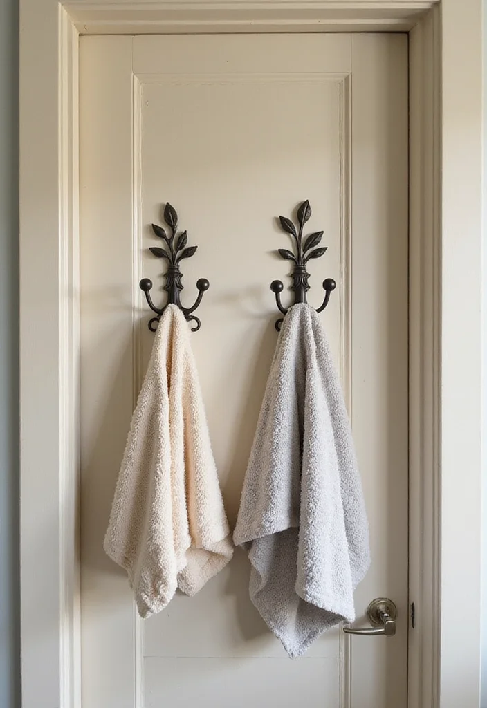 15 Ingenious Tiny Bathroom Decor Hacks You Need to Try Right Now! - 6. Clever Use of Hooks 1
