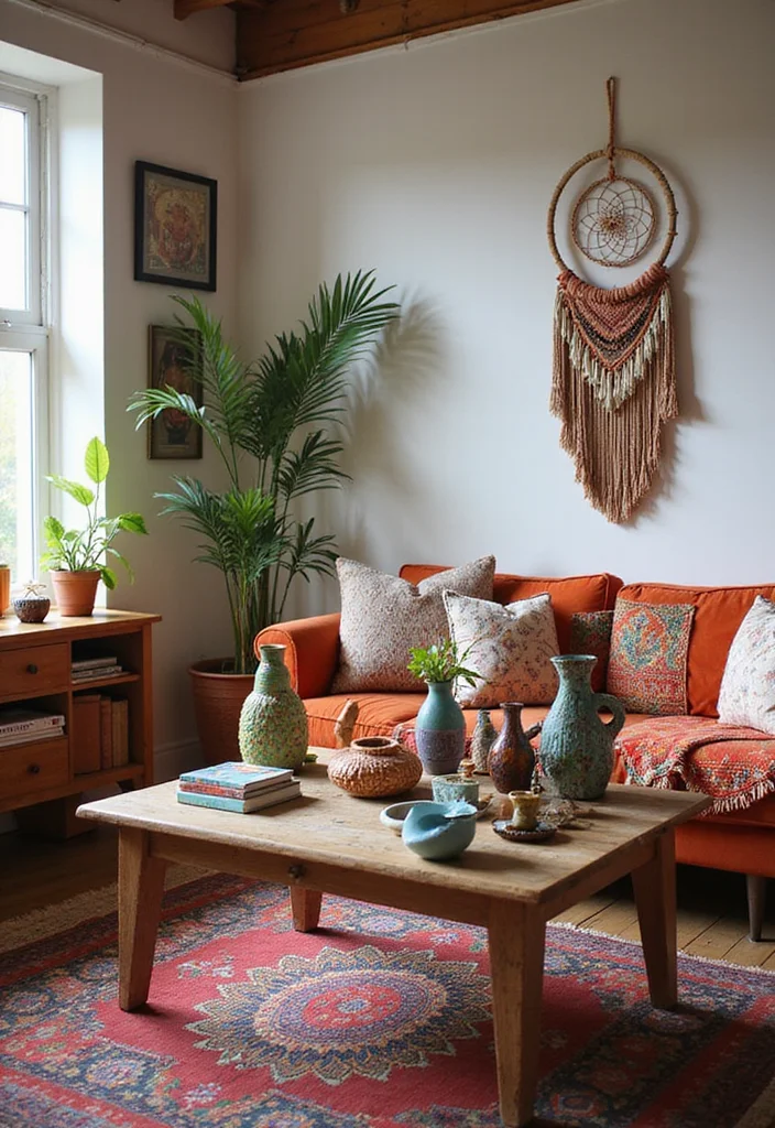 21 Stunning Boho Style Ideas to Elevate Your Living Room Decor! - 16. Playful Decorative Accents 1