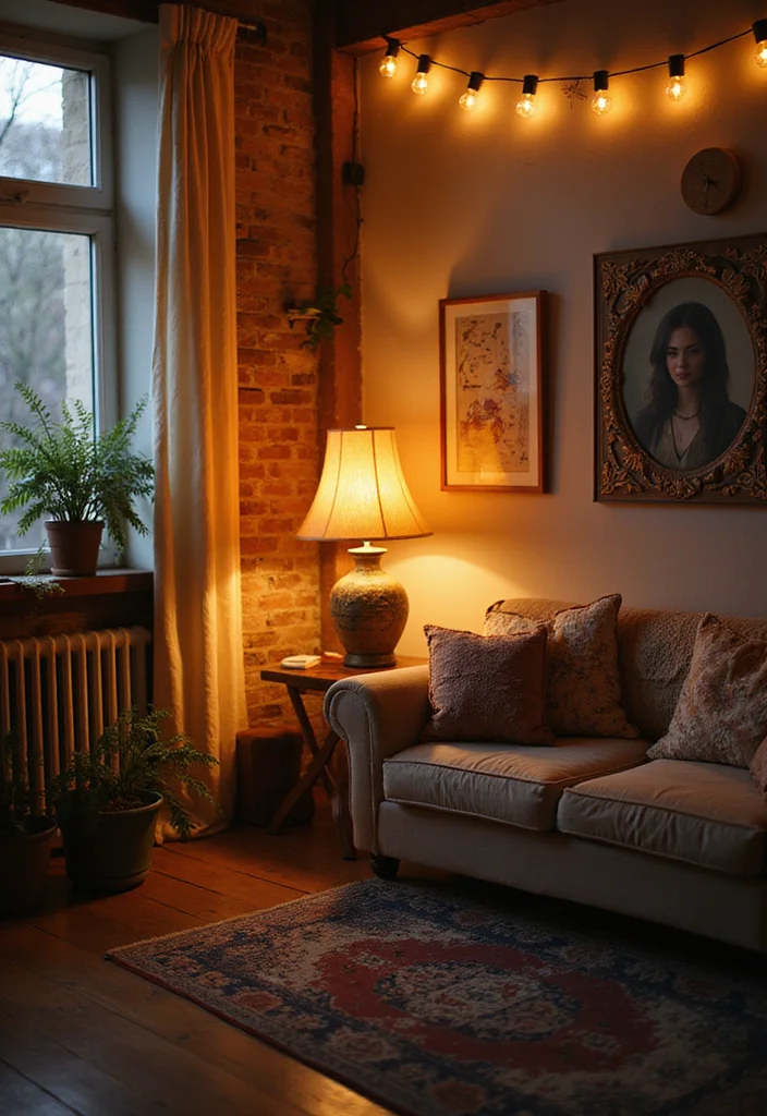 21 Stunning Boho Style Ideas to Elevate Your Living Room Decor! - 17. Soft, Cozy Lighting 1