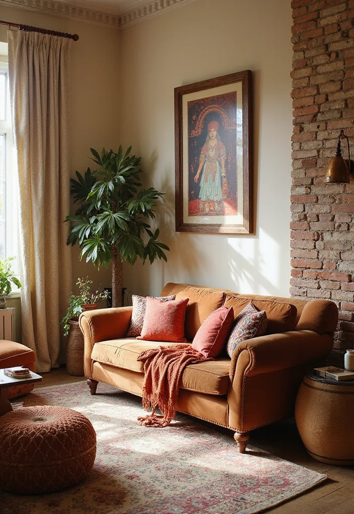 21 Stunning Boho Style Ideas to Elevate Your Living Room Decor! - 21. A Warm, Inviting Color Palette 1