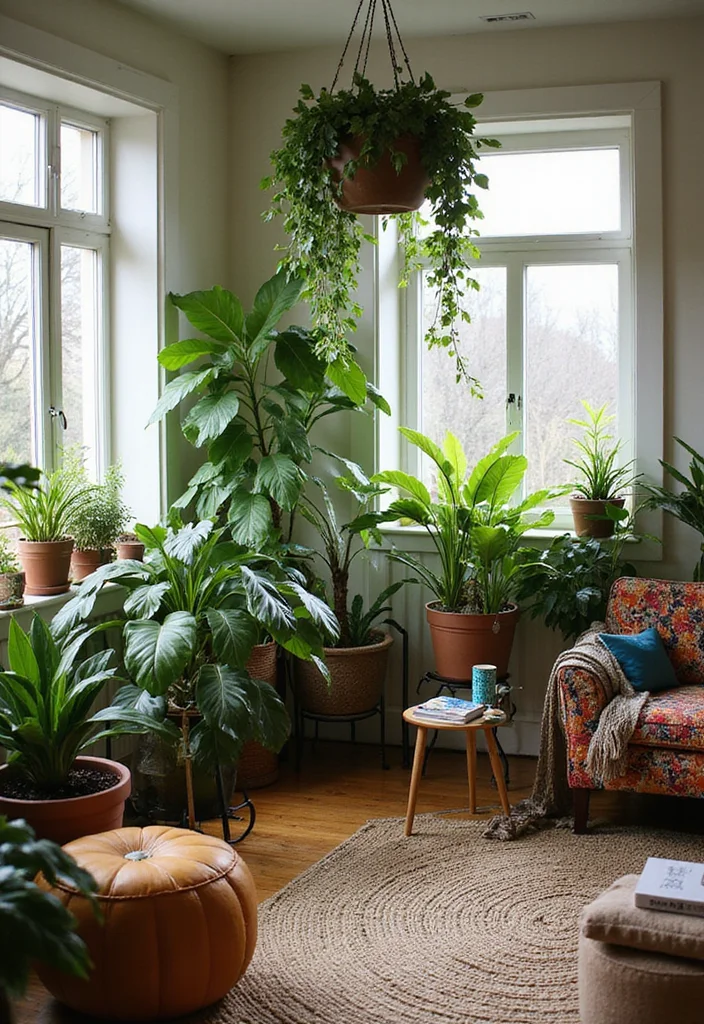 21 Stunning Boho Style Ideas to Elevate Your Living Room Decor! - 4. Delightful Indoor Plants 1