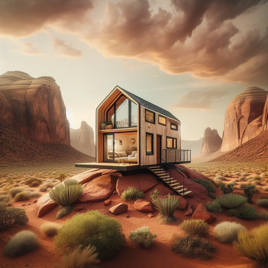 Take a 60-Second Tour of a 2-Story 300sqft Tiny House in the Desert!