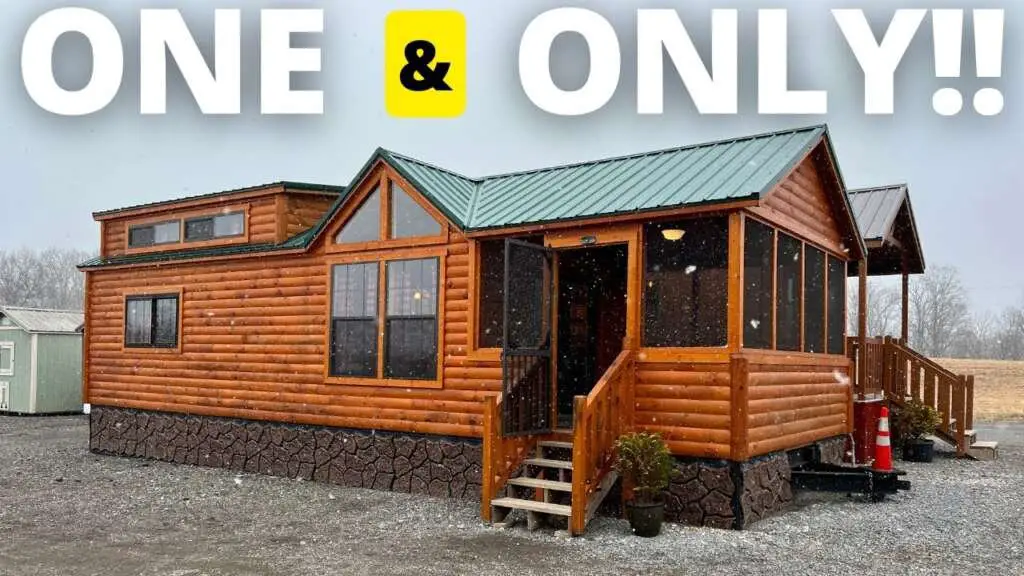 A Beautiful Log Cabin Modular Tiny House Tour