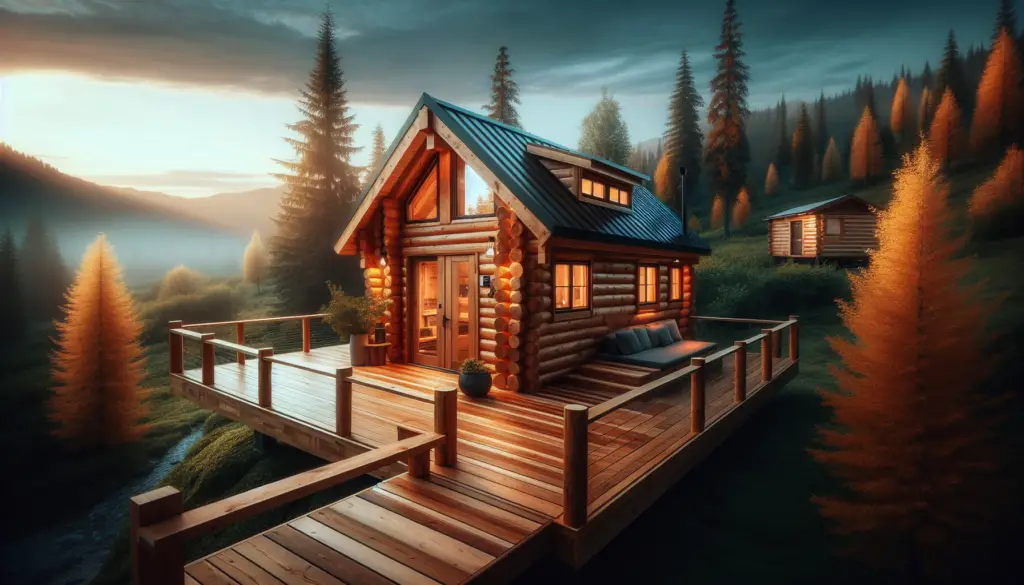 A Beautiful Log Cabin Modular Tiny House Tour