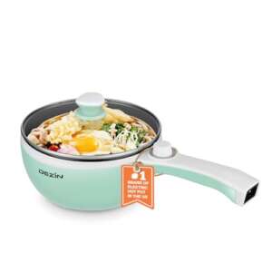 Dezin Hot Pot Electric Upgraded, Non-Stick Sauté Pan, Rapid Noodles Electric Pot, 1.5L Mini Portable Hot Pot for Steak, Egg, Fried Rice, Ramen, Oatmeal, Soup with Power Adjustment