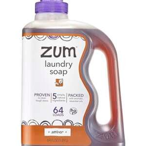 Indigo Wild Zum Clean Laundry Soap - Plant-Based Liquid Laundry Soap - Contains Baking Soda, Essential Oils & Saponified Coconut Oil - Amber - 64 fl oz