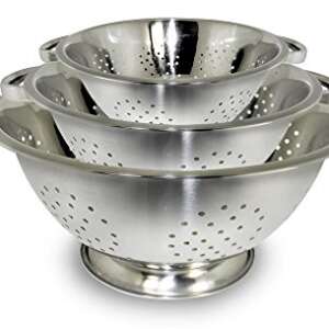 ExcelSteel Colander set, Stainless steel, Colanders , 3 Count ( Pack of 1)