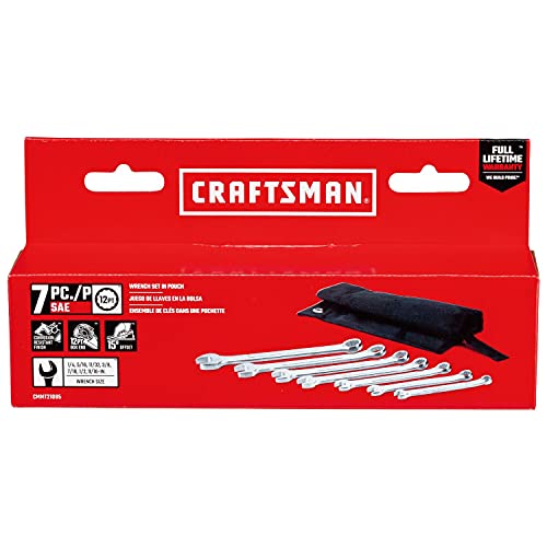 CRAFTSMAN 7pc SAE Wrench Set with Pouch - Professional Chrome Vanadium Steel - Image 5