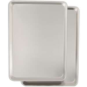 Commercial Quality Baking Sheet Pan Set, Natural Aluminum Cookie Sheet, Umite Chef Warp Resistant Nonstick Baker's Half Sheet Pan, Large Thick Cookie Tray Pans for Baking, Roasting(2 Pack, 18X13Inch)