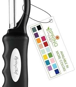 Spring Chef Premium Swivel Vegetable Peeler, Soft Grip Handle and Ultra Sharp Stainless Steel Blades - Perfect Kitchen Peeler For Veggie, Fruit, Potato, Carrot, Apple - Black