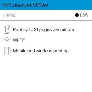 HP LaserJet M110w Wireless Printer, Print, Fast speeds, Easy setup, Mobile printing, Best for small teams